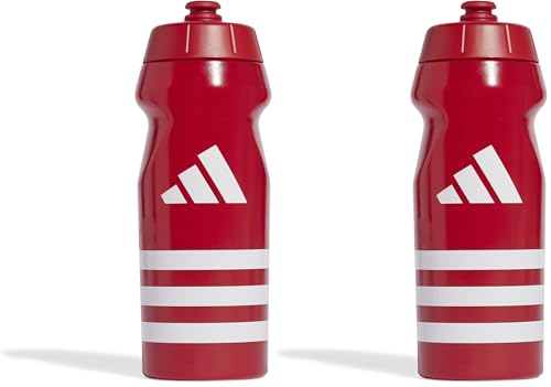 adidas Unisex TIRO Bottle 0.5 Litre, Team Power red/White, One Size (Packung mit 2)
