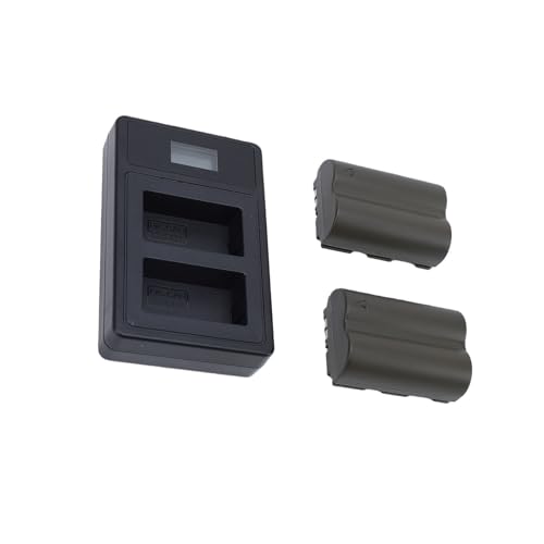 Baterías Litio 2800mAh AMONIDA Cargador Doble Cámaras Digitales 20D 10D 5D 5
