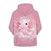 Suobstales Axolotl Star Print Sweatshirt for Girls Teens Zip Up Hoodies Long Sleeve Sports Jacket with Pocket Kids Athletic Hoodie Trendy Clothe Fall Outerwear Top, Size 14-16 Years