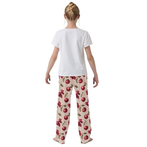 Pajama Bottoms, Cherries and Bows Pajamas Pant Sleep Long Pants Lounge Wear Sleepwear Soft Pjs3