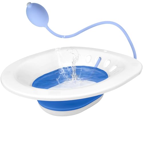 DEANIC Bidet Portatil Para WC, Bidet Portatil Para Hemorroides, Baño De Asiento, Cuidado Postparto, Tratamiento Del Perineo, Bide Portatil (Azul)