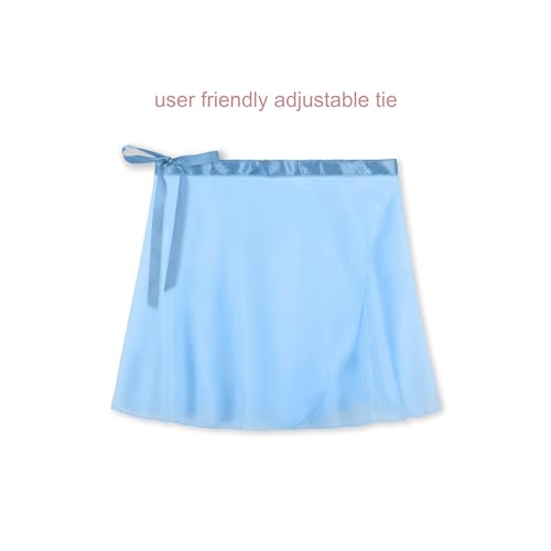 Image of EQSJIU Ballet Leotards for Girls with Removable Skirt Combo Tie Ruffle Sleeve Outfit