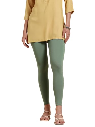 Image of TWIN BIRDS Super Stretchable Cotton Elasthane Fabric Ankle Length Leggings for Women