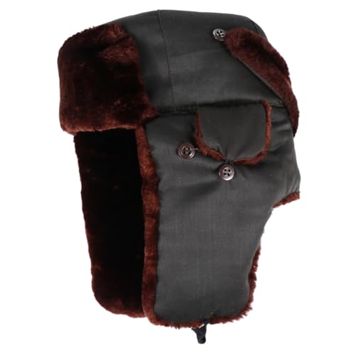 ROMISBABA Men's Windproof Cap Ear Flaps Trapper Hat Pilot Beanie for Cold Days Casual Fashion Hat Green