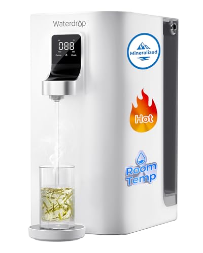 [Mineralize] Waterdrop K19 Countertop Reverse Osmosis Water Filter System Instant Hot Water Dispensers Portable No Installation 4 Temperature Options Reduce TDS 7-Stage with UV WD-K19-HG
