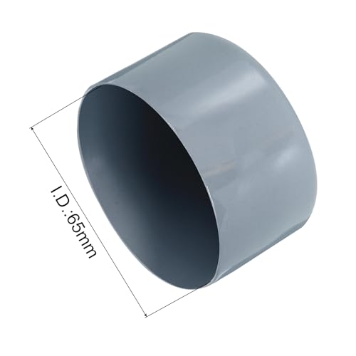 Image of uxcell 4pcs Rubber End Caps 65mm ID Vinyl Round Tube Bolt Cap Cover Screw Thread Protectors Grey, 40mm Height
