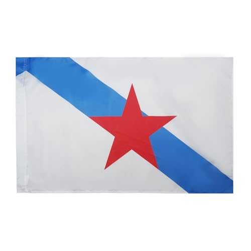 AZ FLAG Bandera de Galicia ESTRELEIRA 150x90cm para Palo - Bandera INDEPENDENTISTA GALLEGA - NACIONALISMO Gallego 90 x 150 cm