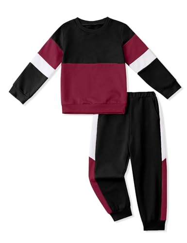 Image of Toddler Boy Clothes Long Sleeve Hoodie Sweatsuits Tops and Pants 2Pcs Boys Fall Winter Outfits Set
