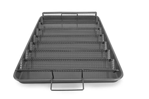 EaZy MealZ Bacon Rack & Tray Set | Specialty Tray and Grease Catcher | Even Cooking | Non-Stick | Healthy Cooking | Customized Cooking Experience (XX-Large, Gray) - Thumbnail 7