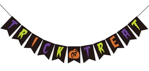 Trick or Treat Banner Halloween Party Decorations Halloween Bunti...