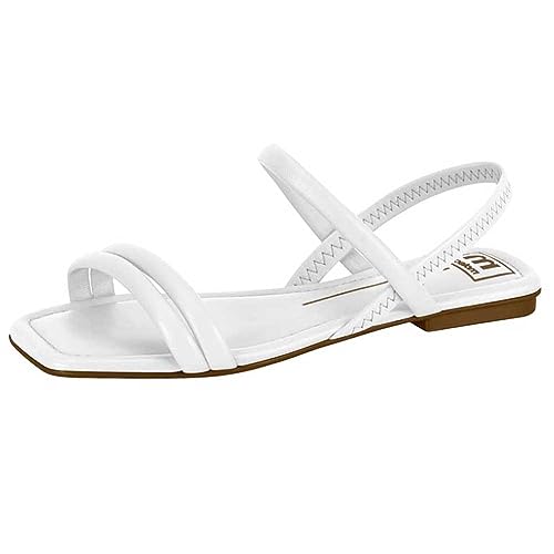 Sandália Moleca Tiras Feminino, Branco, 38