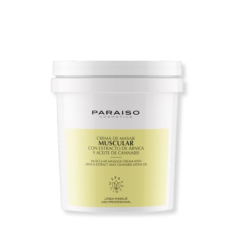 500ml Crema de masaje Muscular con extracto de árnica y aceite de caña.Propiedades analgésicas y antibacterianas, recomendado para a mitigar tensiones musculares,dolores articulares,inflamaciones..