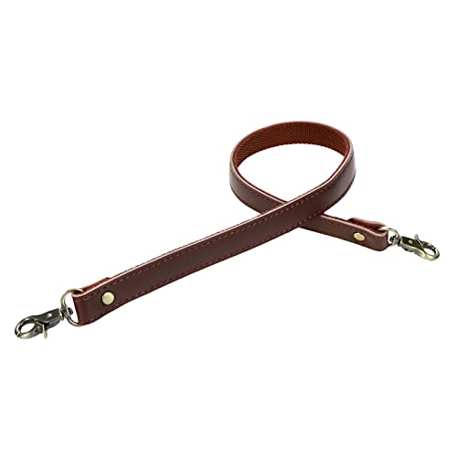 Image of 22.83-Inch Brown Leather Bag and Shoulder Strap, Set of 2
