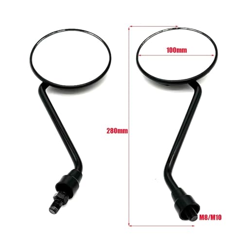 Retrovisor moto con visión angular amplia y montaje de 10mm y 8mm 7