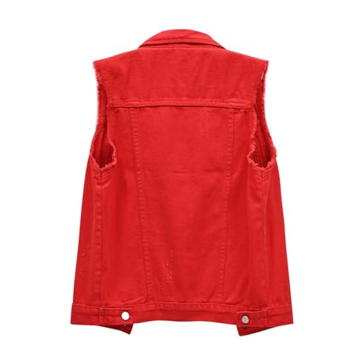 Denim Vest Top for Women Plus Size Frayed Sleeveless Cowgirl Jacket Hip Hop Streetwear 2025 Trendy Cropped Coat S-7XL2
