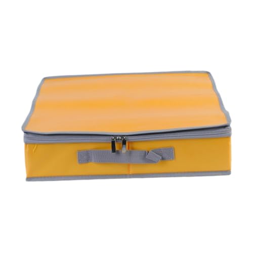 PETSOLA Arenero Grande Amarillo para niños con Tapa, Tela no Tejida Resistente, Plegable, con Cierre Cremallera, Accesorios para Juguetes Exterior.