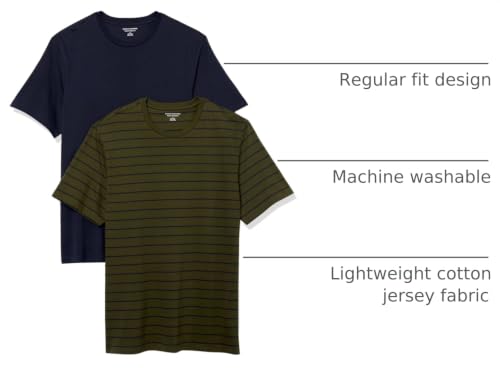 Image of Amazon Essentials Men's Slim-Fit Crewneck Short Sleeve Cotton T-Shirts