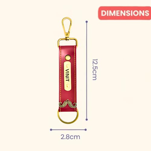 Image of Personalized Leather Keychain with Hook, Customised Leather Keychain for Men & Women | Added with Name & Charm