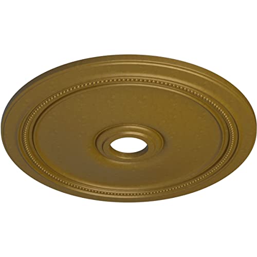 Image of Ekena Millwork CM24DIGLS Diane Ceiling Medallion, 24 inchOD x 3 5 /8 inchID x 1 1 /4 inchP (Fits Canopies up to 6 1 /4 inch), Hand-Painted Gold