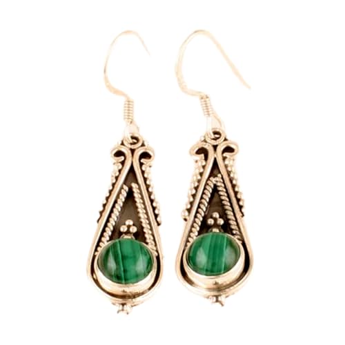 Boucles malachite naturelle pendantes pour sublimer vos tenues de bureau