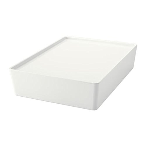 IKEA Kuggis Box with Lid White Size 10 ¼x13 ¾x3 ¼ 502.823.04