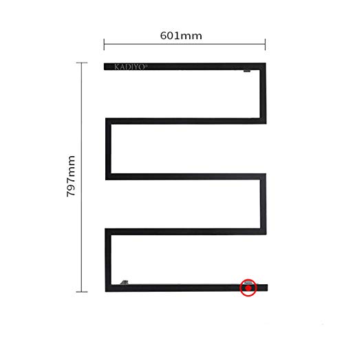 Eléctrico Toalla Estante,Negro Nórdico Estilo el Secado Baño Estante,con un Solo Botón Cambiar,Opcional Abierto Y Oscuro Línea Instalación Durable/B / 797×601mm