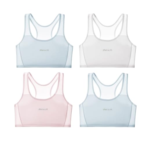 Training Bras for Girls 8-10 Years,Teens 10-14 Cotton Bra,No Pads Bras Lightweight,Wireless Begaining Bra, Teen Girl Clothes (US, Alpha, Small, Regular, Mixed Color A)
