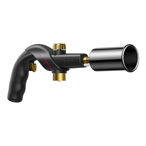 Image of ThermoMaven Powerful Propane Torch, Charcoal Torch Lighter, Sous Vide Cooking Torch, Culinary Kitchen Torch, Flamethrower Meater Gun Lighter, Blow Torch (Tank Not Included)-Black & Gold