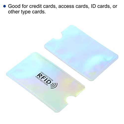 PATIKIL RFID Blocking Credit Card Sleeves, 10 Pack Contactless Protector Holder for NFC Purse, Laser Silver4