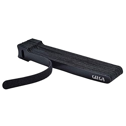 Image of Gizga Essentials Cable Organiser, Cord Management System for PC, TV, Home Theater, Speaker & Cables, Reusable Cable Organizer for Desk, 38cm*3 & Cable Organiser