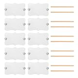 Cabilock 10 Stück Korbetiketten: 7,6 x 5,1 cm große weiße Acryl-Etiketten mit Kabelbindern und Nägeln – wiederverwendbare Etiketten für Vorratsbehälter, Wäschekörbe und Kleiderschränke (Stil 3)