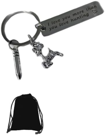Hunting Lover Gift Keychain Couple Gift for Men I Love You More Than You Love Hunting Keyring Gift for Husband Boyfriend Dad Hunter Wildlife Outdoorsman Jewelry Valentines Day Christmas Birthday Gift image 5