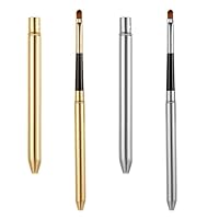 2 Stück Doppelendiger Lippenpinsel lippenstift pinsel Lip Liner Konturpinsel Einziehbare Lippen Makeup Pinsel lippenbürste Lippenstift Applikator für Lippenapplikator Concealer Werkzeug Silber Gold