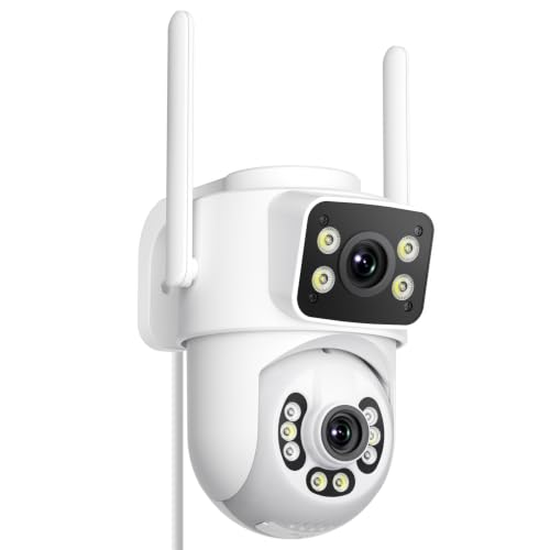 ANBIUX 2K Camara Vigilancia WiFi Exterior con Doble Lente