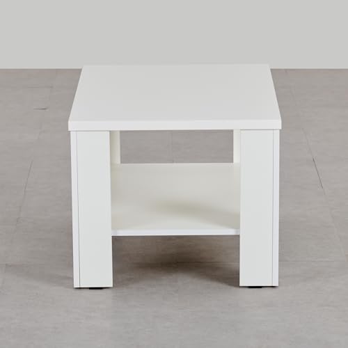 Image of Home Centre | Clary | Engineered Wood | Center Table | Coffee Table | White | 1 Year Warranty