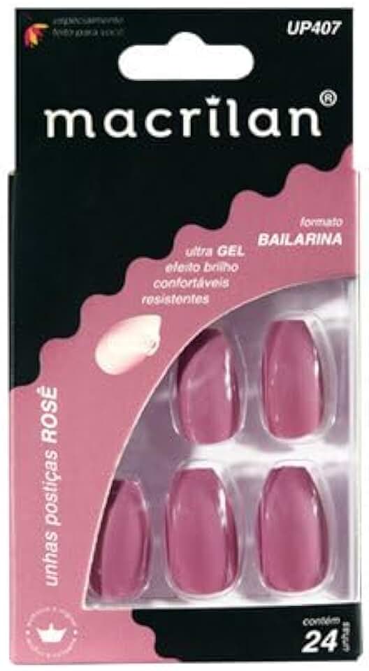 Unhas Postiças Estilo Bailarina - Rosé - Up407, Macrilan