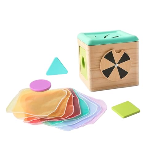 Caja de pañuelos para bebé interactiva con bufanda de seda sensorial