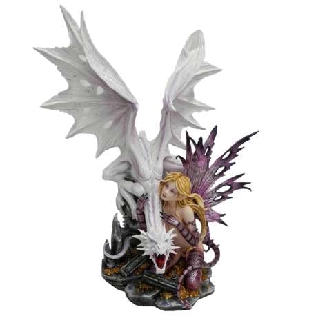 La Grande Fée du Dragon 58cm Monde Féérique statue de collection