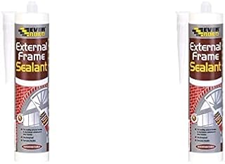 Everbuild External Frame Acrylic Sealant, Grey, 290 ml & Weather and Waterproof Window and Door Frame Acrylic Sealant, White, 290 ml
