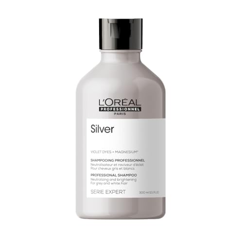 L’Oréal Professionnel, Champú Neutralizador para Cabellos Grises, Blancos o Rubios Claros, Silver, SERIE EXPERT, 300 ml
