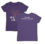 Stephen Colbert's Last Show Last Laugh Two-Sided Ladies' Crewneck T-Shirt (Purple, Small)