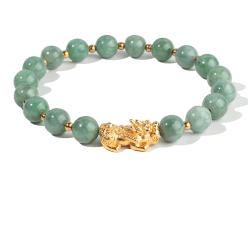 Image of Fengshui Bracelet Natural Green Real Jade Bracelets for Women Attract Lucky Wealthy Bracelet Unisex Protection Jewelry for Women Men Gift