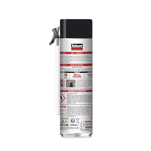 Mousse expansive à forte expansion Rubson isolant blanc 550 ml toutes positions - 3