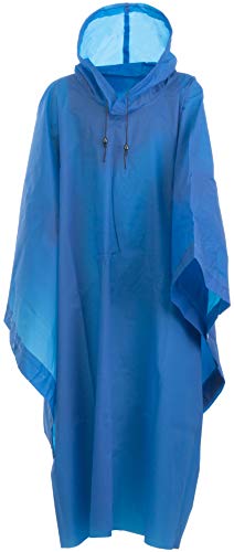 Brandsseller Regenjacke Regenponcho Regencape mit Kapuze und Seitendruckknöpfen Outdoor Blau