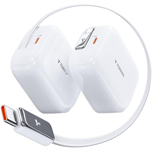 TORRAS FlexLine 67W Retractable USB C Charger Block,for Samsung Galaxy S26 Ultra Charger Fast Charging, GaN Ⅲ USB C Cable with Dual-Port for iPhone 17 Pro Max, iPhone 16, MacBook Pro,iPad, 39.37in