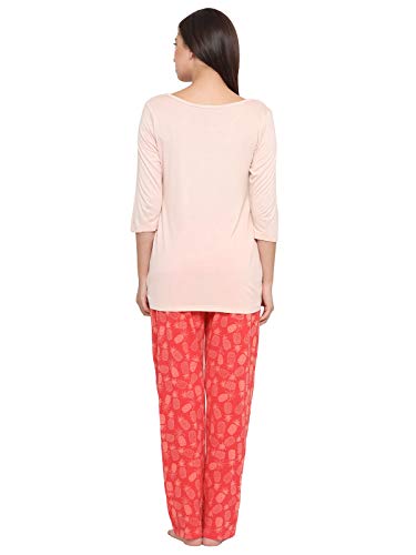 Image of Clovia Women's Cotton Rich Top & Printed Pyjama