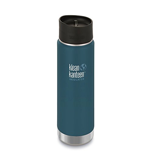 Klean Kanteen Neptune Blue Wide Insulated Water Bottle with Cafe Cap 2.0, 20-Ounce