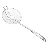 ULTECHNOVO Skimmer Filterlöffel S Förmiges Hitzebeständig Rostfrei zum Abseihen von Gemüse Aufhängeloch für Einfache Lagerung