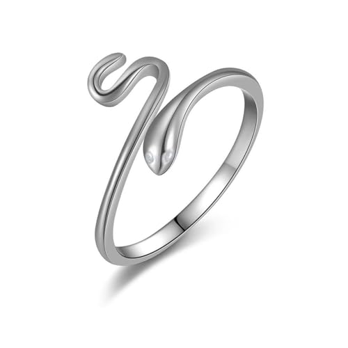 HinDaLi Bague Serpent Argent 925 pour Femme Homme Fille Réglable Bagues Ouverte Anneau Bague Femme Argent Animal Serpent Bijoux Cadeaux