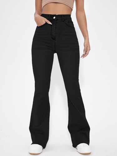 Image of Aahwan Blue Solid Low Waist Bootcut Denim Jeans for Women's & Girls'